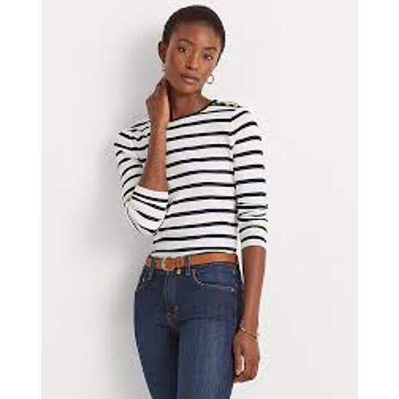 Ralph Lauren Tops - Ralph Lauren Striped Button-Shoulder Top 2X Gray Black